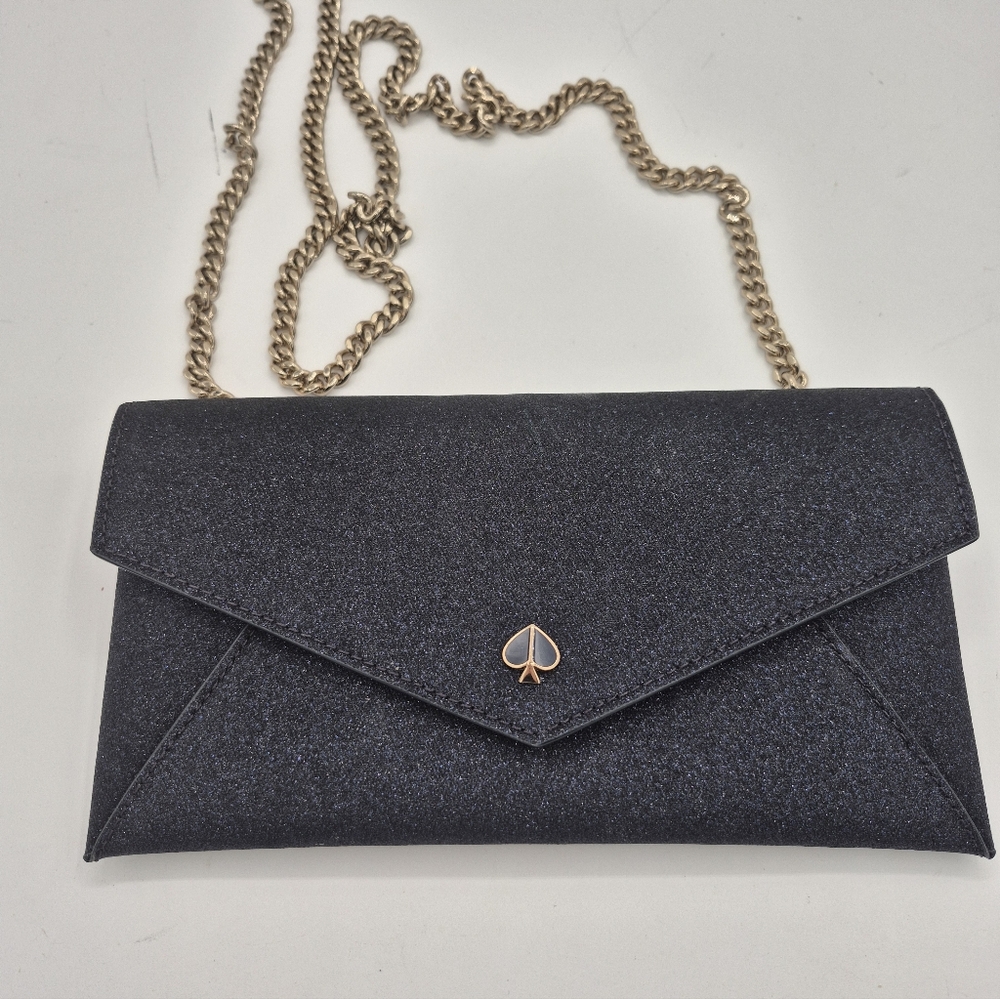 kate spade Burgess Court Chain Clutch In Lakeside Blue With Card Holder
